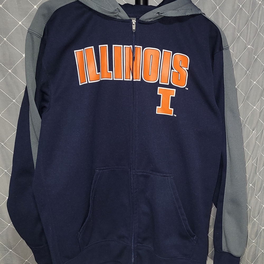 Illinois Fighting Illini Sweatshirt Size M  zip-up college jacket by Knight's